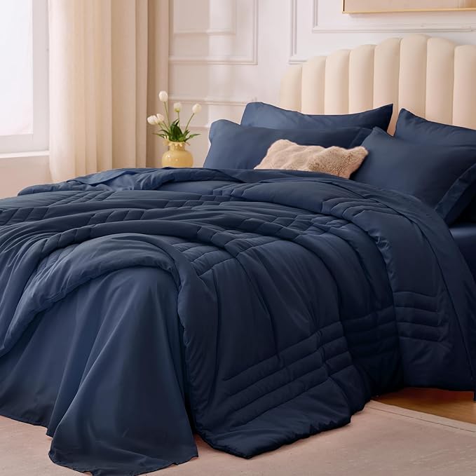 Full Comforter Set Navy by Velorose