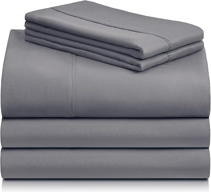 LuxClub 5 PC Split King Sheet Set, Deep Pockets Wrinkle Free Cooling Bed Sheets - Image 8