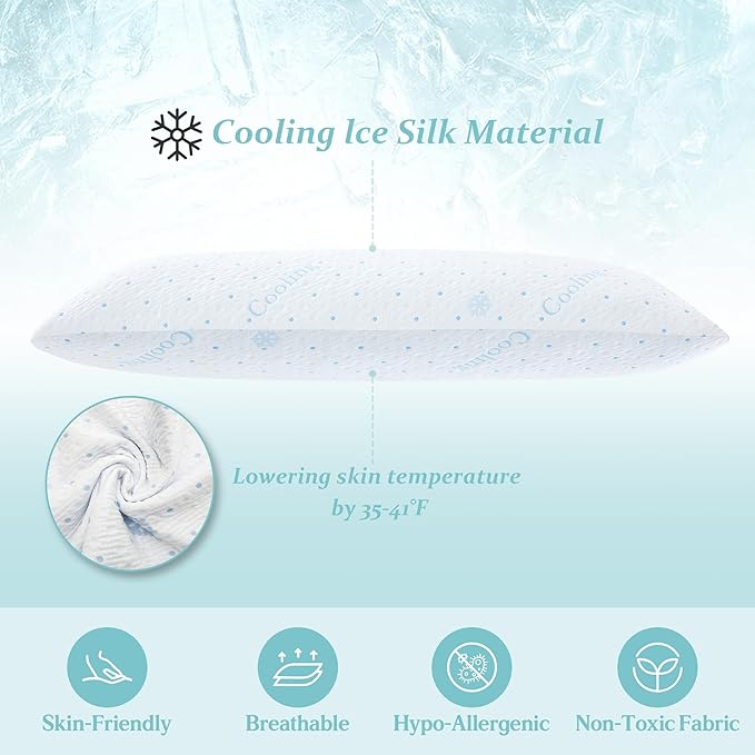 Dreamood Cooling Body Pillow Firmer 3200g 100% Shredded Memory Foam Body Pillows - Image 5