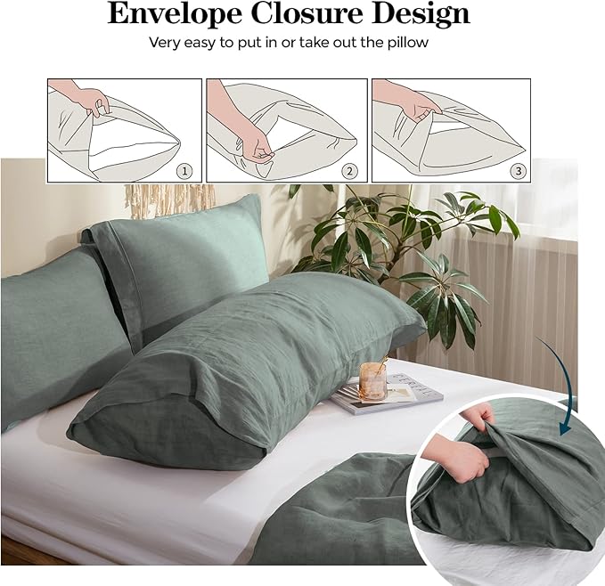 Simple&Opulence Body Pillow Cover 20" x 54", 100% Pure Linen, Ultra Soft and - Image 2