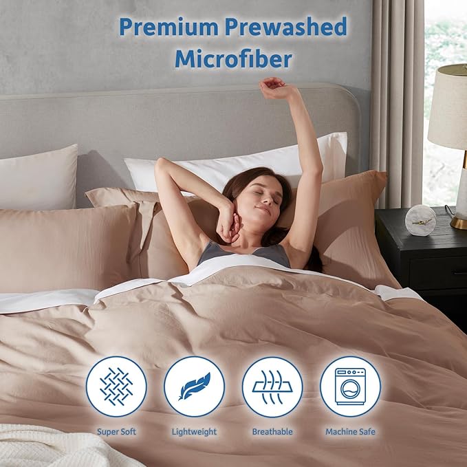 Nestl Khaki Duvet Cover Queen Size - Image 6