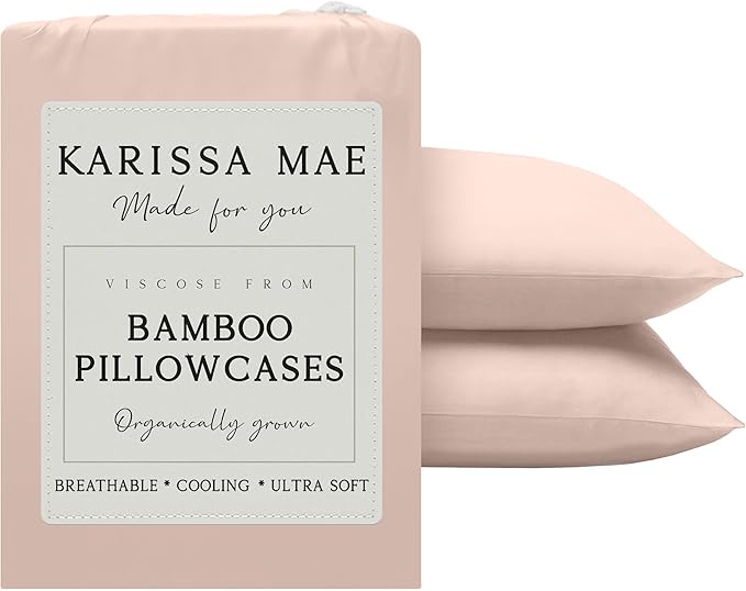 Karissa Mae Cooling Bamboo Viscose Queen Size Pillowcase Set | 100% FSC by KARISSAMAE