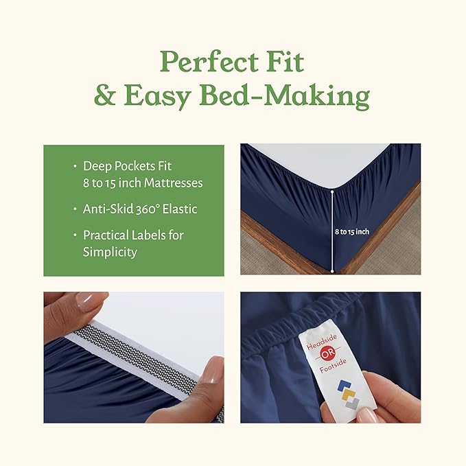 California Design Den King Size Sheets Deep Pocket Set - Image 5