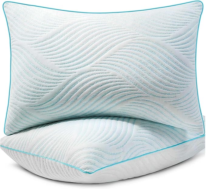 Pillows King Size Set of 2 Cooling Memory Foam Pillows by Smilereve