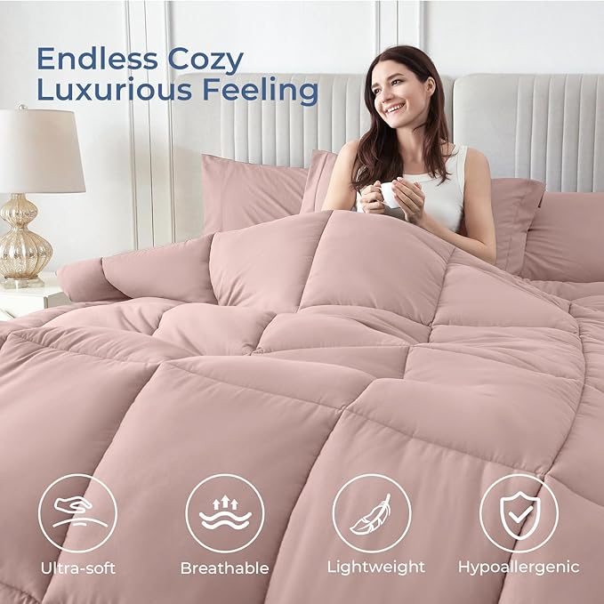 Sasttie Full Size Comforter Sets, 7 Pieces Bed in a Bag Full, Complete Bedding - Image 2