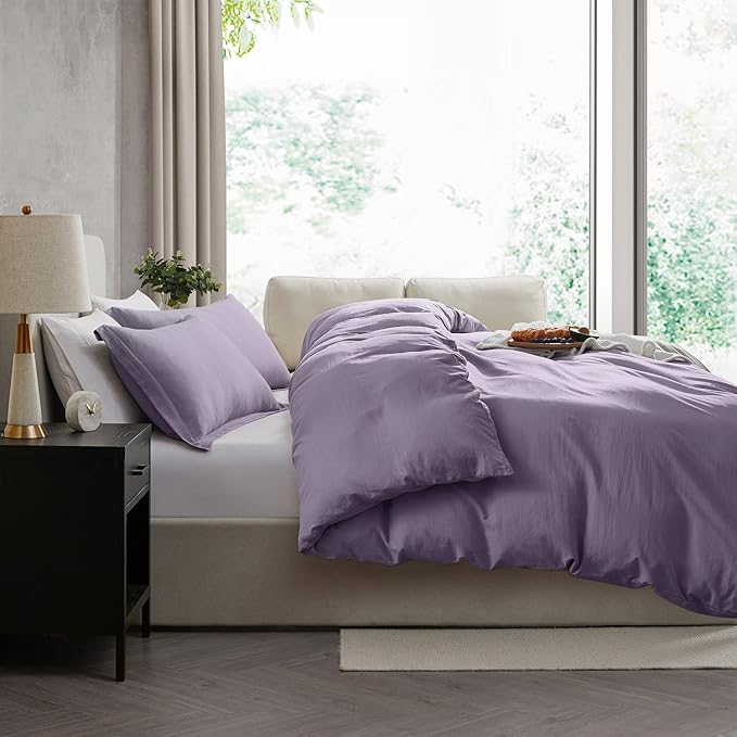 Nestl Grayish Purple Duvet Cover King Size - Image 7