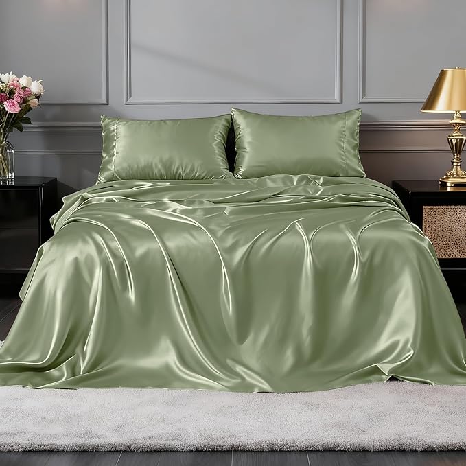 FreshCulture Satin Sheets Twin XL Bed Set - Image 2