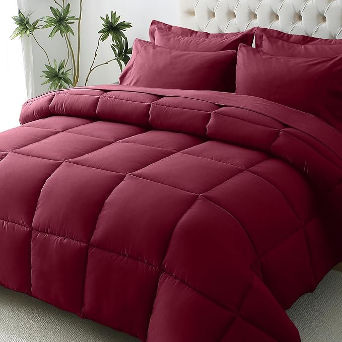 JOLLYVOGUE Queen Comforter Set, Ultra-Soft Bed in a Bag Queen Size 7 Pieces by JOLLYVOGUE