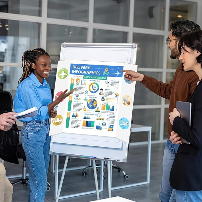 10 Pack Trifold Poster Board, IKAYAS 24" X 36" Single sided White Tri-fold Poster Boards, Science Fair Display Boards Posterboard Foamboard for Mounting, Art, Display, Projects Classroom Supplies-DeskoryOffice