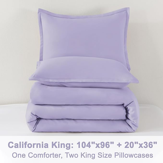 Litanika Lavender Comforter California King Size, 3 Pieces Cal King Lightweight - Image 9