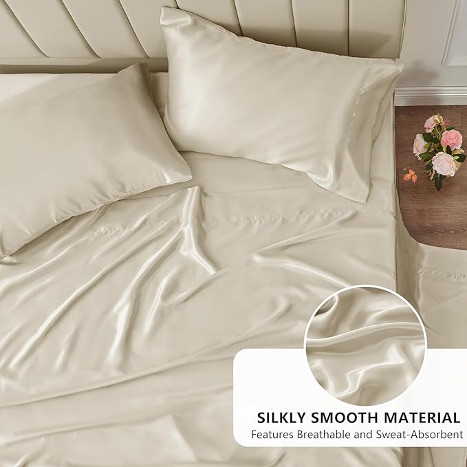 CozyLux Satin Sheets Full Size Sheets - Image 3