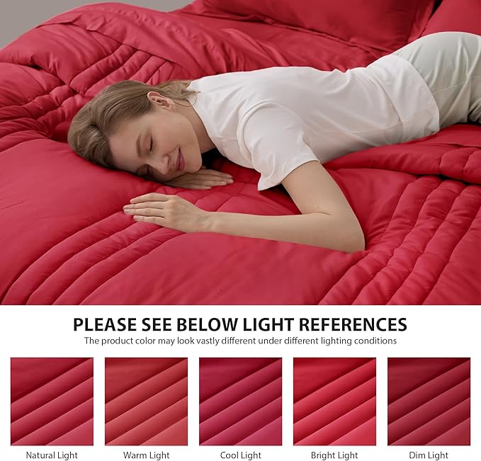 King Comforter Set Red - Image 3