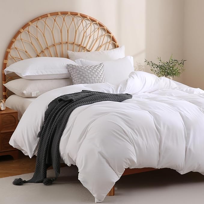 JSD White Duvet Cover Set Twin Size, 2 Piece Microfiber Kids Duvet Cover - Image 6