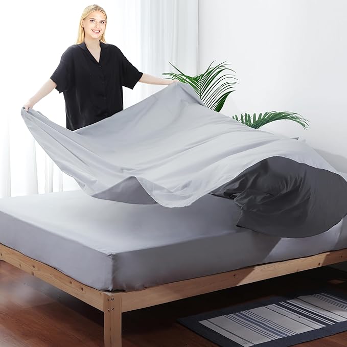 Flat Sheet Only 2 Pack, Queen Size 400 Thread Count 100% Egyptian Cotton Flat - Image 4