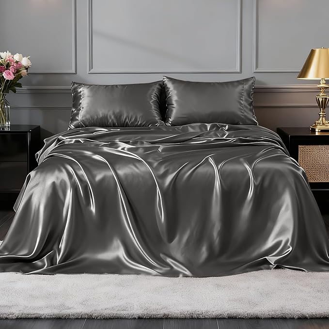 FreshCulture Satin Sheets Twin Size Bed Set - Image 2