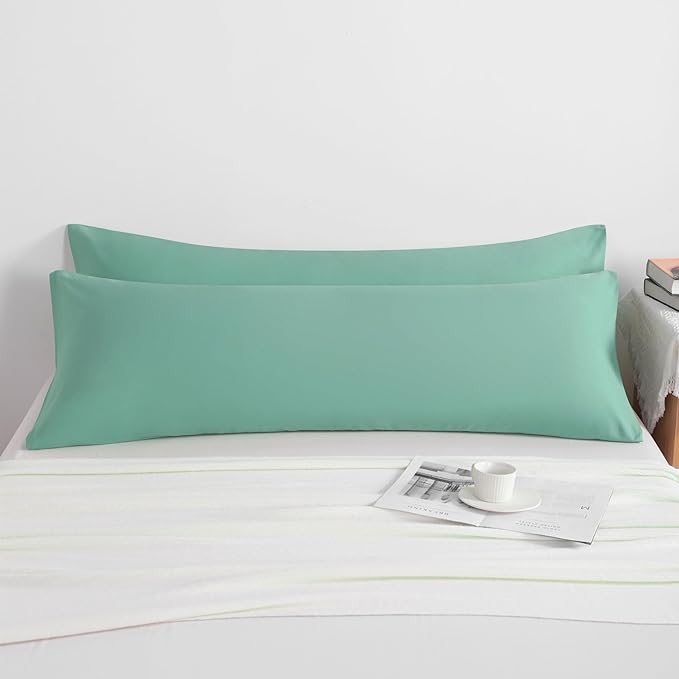 NTBAY Microfiber Body Pillowcase Set, 20x54 Inches, Mint Green, Fade Resistant - Image 4