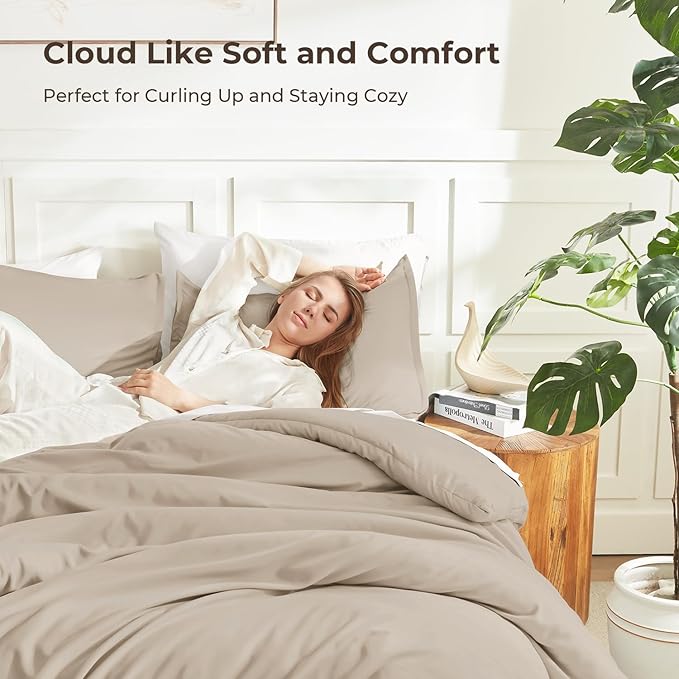 Litanika Oversized King Comforters Khaki Super King Size, 3 Pieces Lightweight - Image 2
