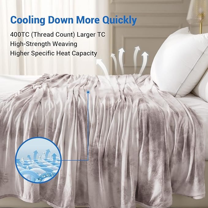 Topcee Cooling Blanket for Hot Sleepers Decorative Tie Dye, Absorbs Heat to - Image 5
