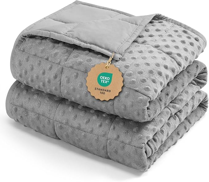 Kivik Weighted Blanket 12 lbs for Adults, Minky Dot Heavy Blankets, Microfiber by Kivik