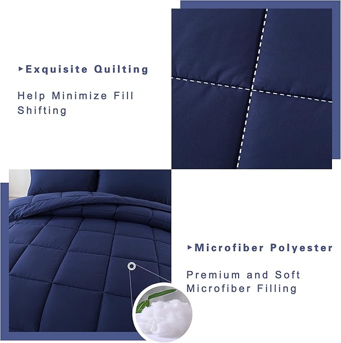 DOWNCOOL Blue Full Size Comforter Set - Image 4