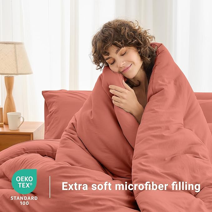 MUXHOMO 7 Pieces Full Comforter Set, Soft Bed in a Bag Full Size, All Season - Image 3