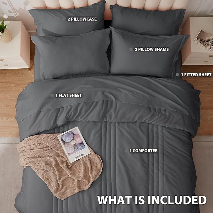 King Comforter Set Dark Grey - Image 3