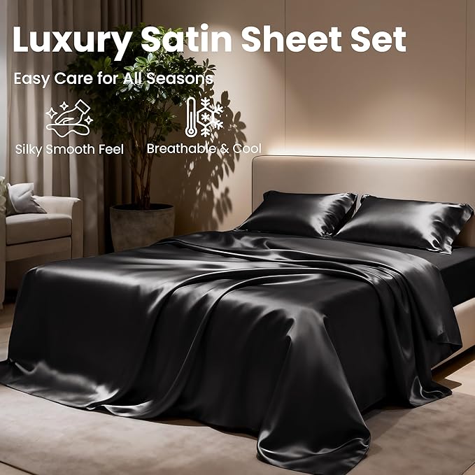 Love's cabin Twin XL Satin Sheet Sets - Image 8