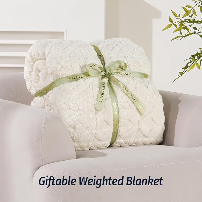 Wemore Weighted Blanket for Adults Twin Size 15 lbs, Dual Sided Soft Fuzzy - Image 6