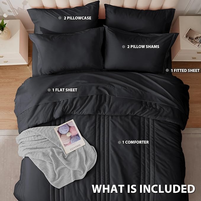 King Comforter Set Black - Image 4