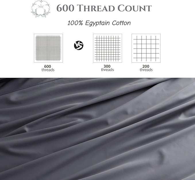 Cotton Flat Sheets Only, 600 TC 100% Cotton Flat Sheet Top Sheet Only, Cal King - Image 3