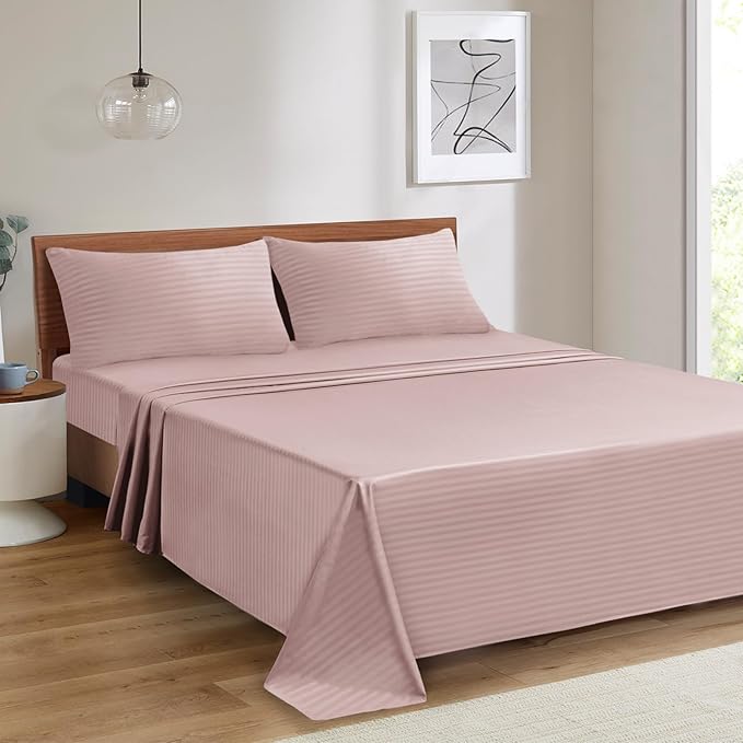 Mejoroom Striped King Size Bed Sheet Set - Image 5