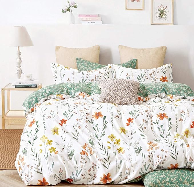 SLEEPBELLA Duvet Cover Queen, 600 Thread Count Cotton 3pcs Bedding Set Yellow by SLEEPBELLA