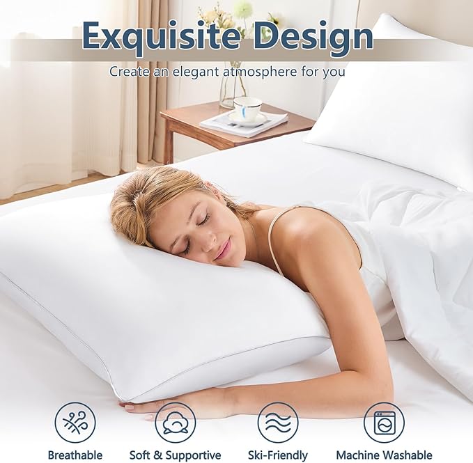 CozyLux Pillows Standard Size Set of 1, Hotel Quality Bed Pillows - Image 2