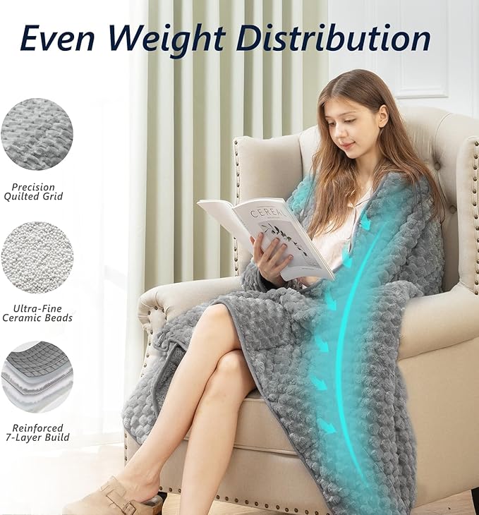 Mr. Sandman Weighted Blankets for Adults Queen Size 25lbs, Warm Sherpa Fleece - Image 4