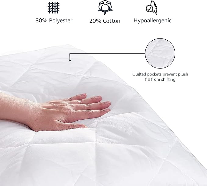 Amazon Basics Hypoallergenic Quilted Mattress Topper Pad, Cover 18 Inches Deep - Image 3