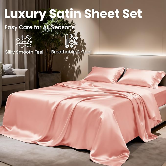 Love's cabin Twin Satin Sheets Sets - Image 8