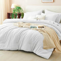 CozyLux King Size Comforter Set White, 7 Pieces Bed in a Bag King Comforter Set by CozyLux