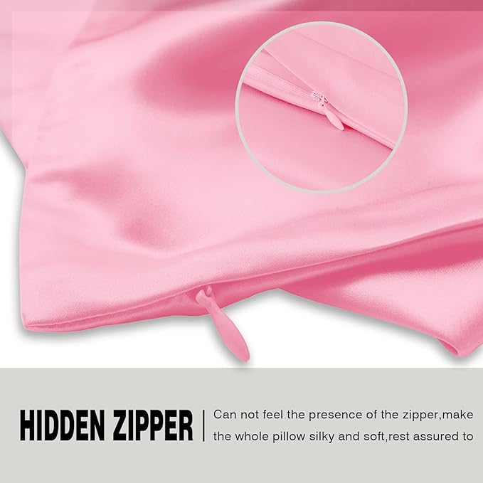 Silk Pillow Cases 2 Pack, Soft Breathable and Sliky Queen Size Pillow Cases Set - Image 4
