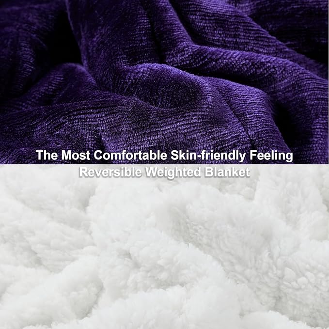 Alomidds Weighted Blanket Twin Size 15lbs 48x72 inches, Sherpa Weighted Blankets - Image 2