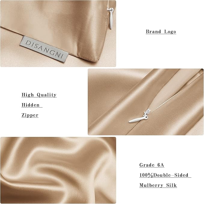 DISANGNI Silk Indulgence Set: Premium 22 Momme Mulberry Silk Pillowcase & Eye - Image 4