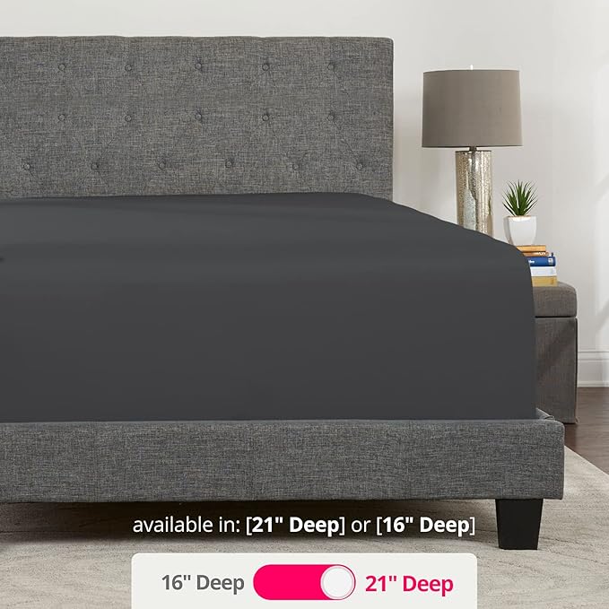 Deep Fitted Sheets King – King Size Fitted Sheet Only Deep Pocket – 21” King - Image 3