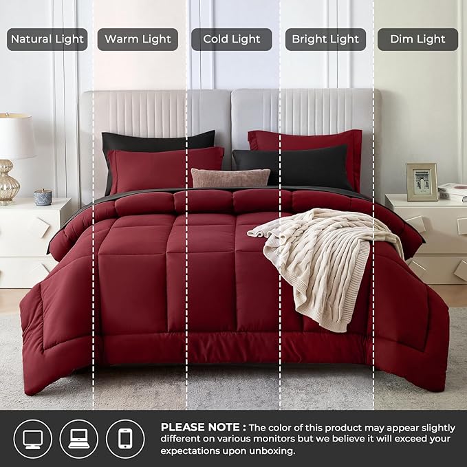 Sasttie Twin XL Comforter Set, 5 Pieces Reversible Twin XL Bed in a Bag - Image 8
