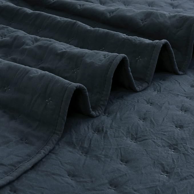 ROARINGWILD Navy Blue King Size Quilt Bedding Set - Image 6