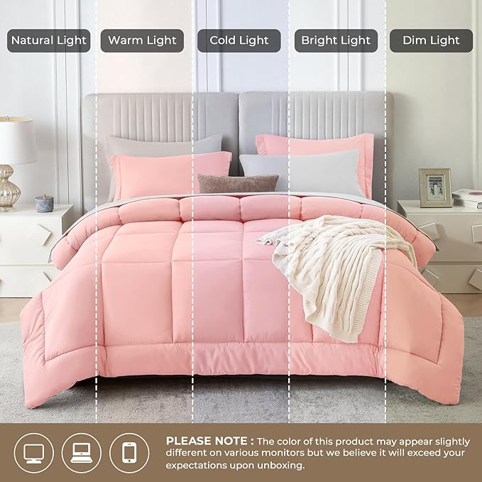 Sasttie Twin XL Comforter Set, 5 Pieces Reversible Twin XL Bed in a Bag - Image 7
