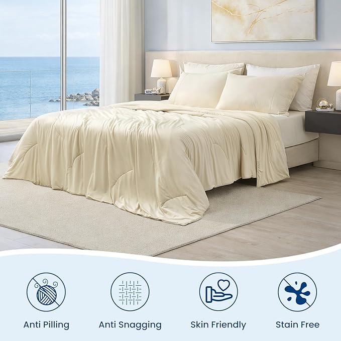 Cozy Bliss Cooling Comforter King Size, Reversible Lightweight Cooling Blankets - Image 6