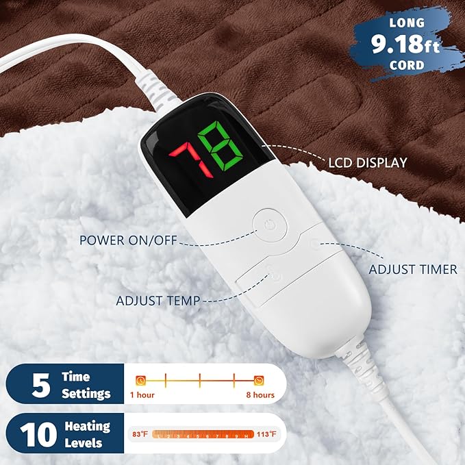 BOMOVA Heated Electric Blanket Twin - Image 2