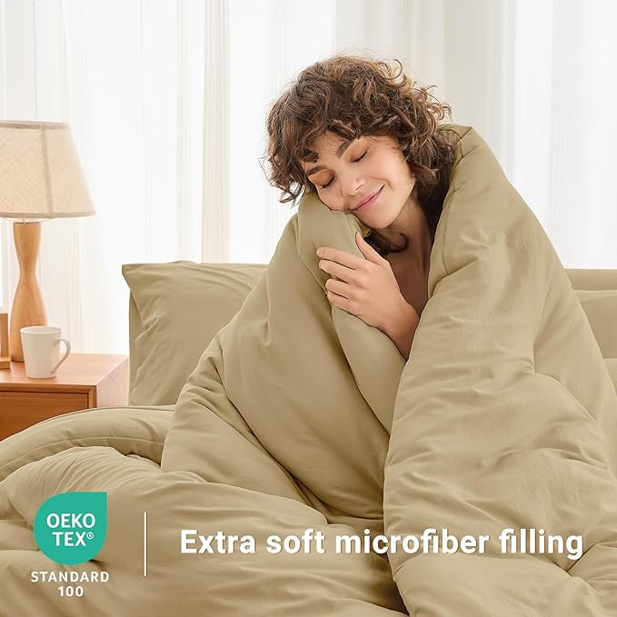 MUXHOMO 7 Pieces Full Comforter Set, Soft Bed in a Bag Full Size, All Season - Image 3