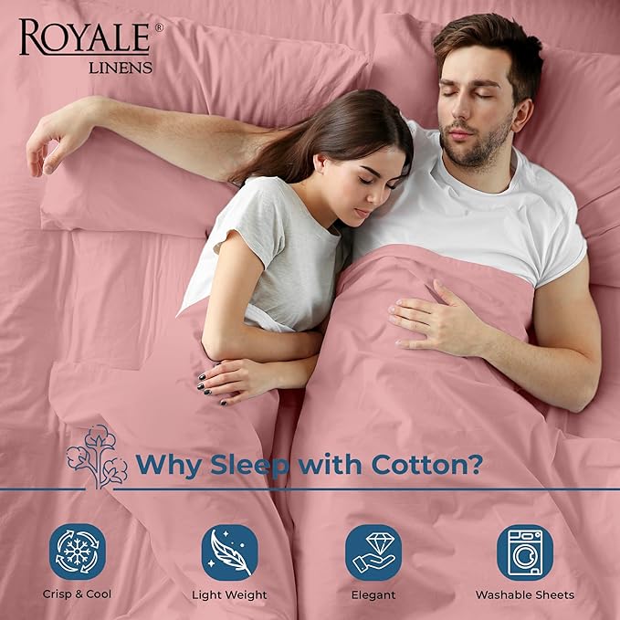 Royale Linens 100% Organic Cotton Full Flat Sheet Only - Image 3