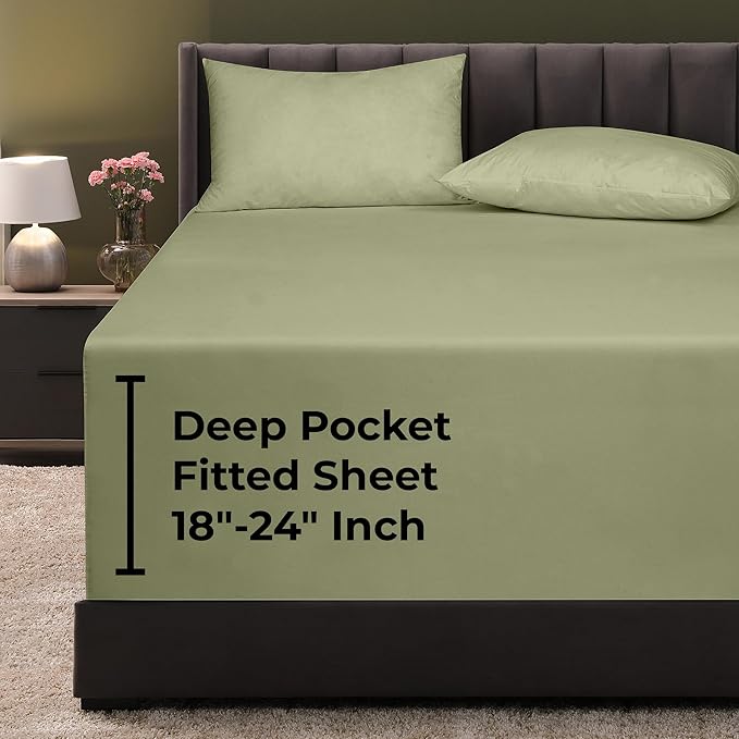 Royale Linens Extra Deep Pocket Queen Fitted Sheet Only by ROYALELINENS