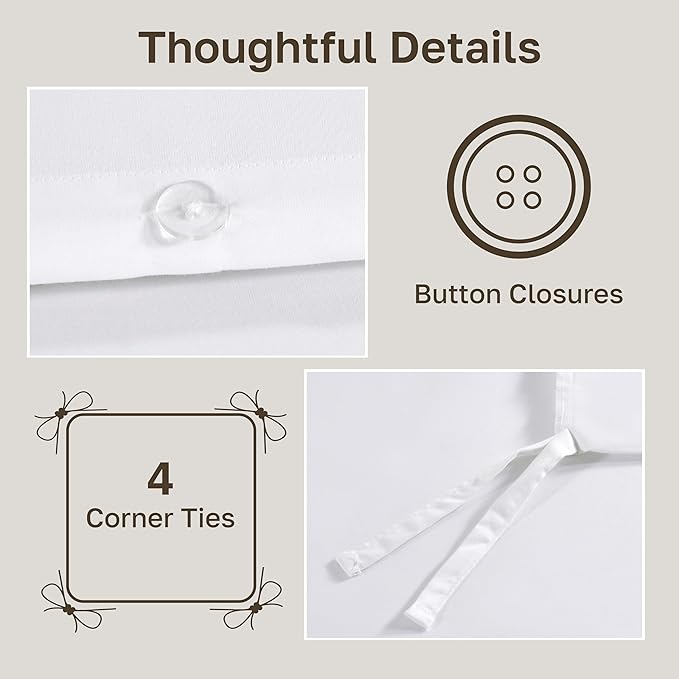 California Design Den 3 Pc White King Duvet Cover Set - Image 6